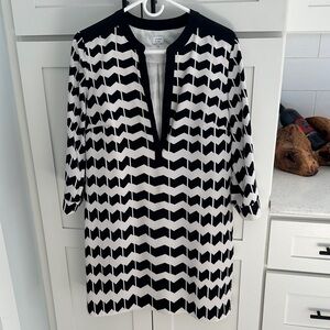 Black and White Crown & Ivy Chevron Dress